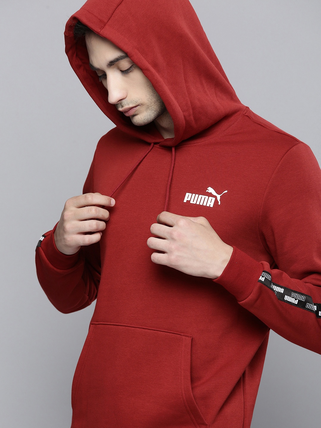 

Puma Men Red Solid POWER Hooded Sweatshirt