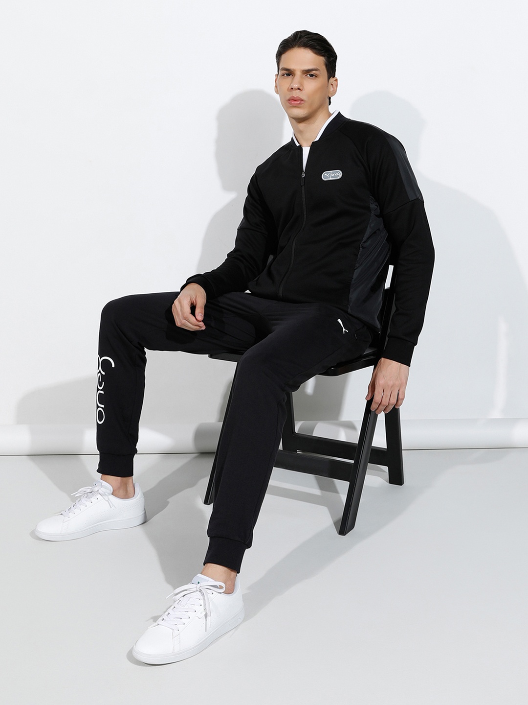

one8 x PUMA Men Black Solid Slim Fit VK Full Zip Sporty Jacket