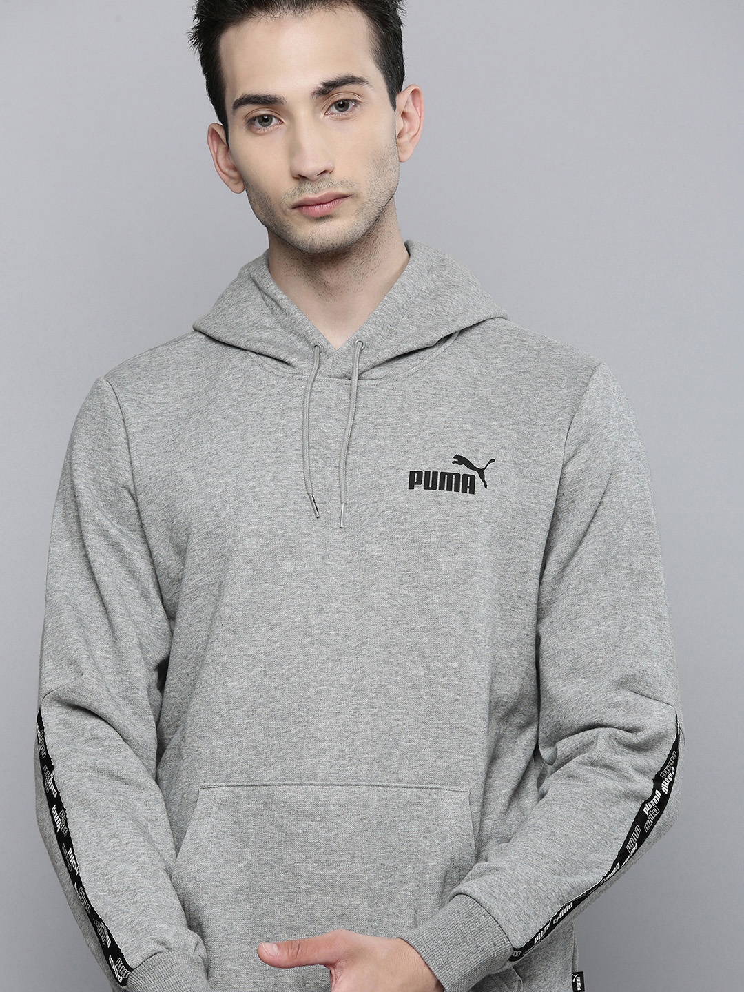 

Puma Men Regular Fit Solid POWER Hooded Sweatshirt, Grey