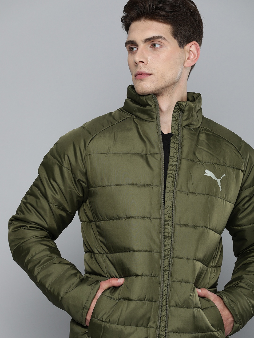 

Puma Men Green Solid Lightweight Padded Jacket