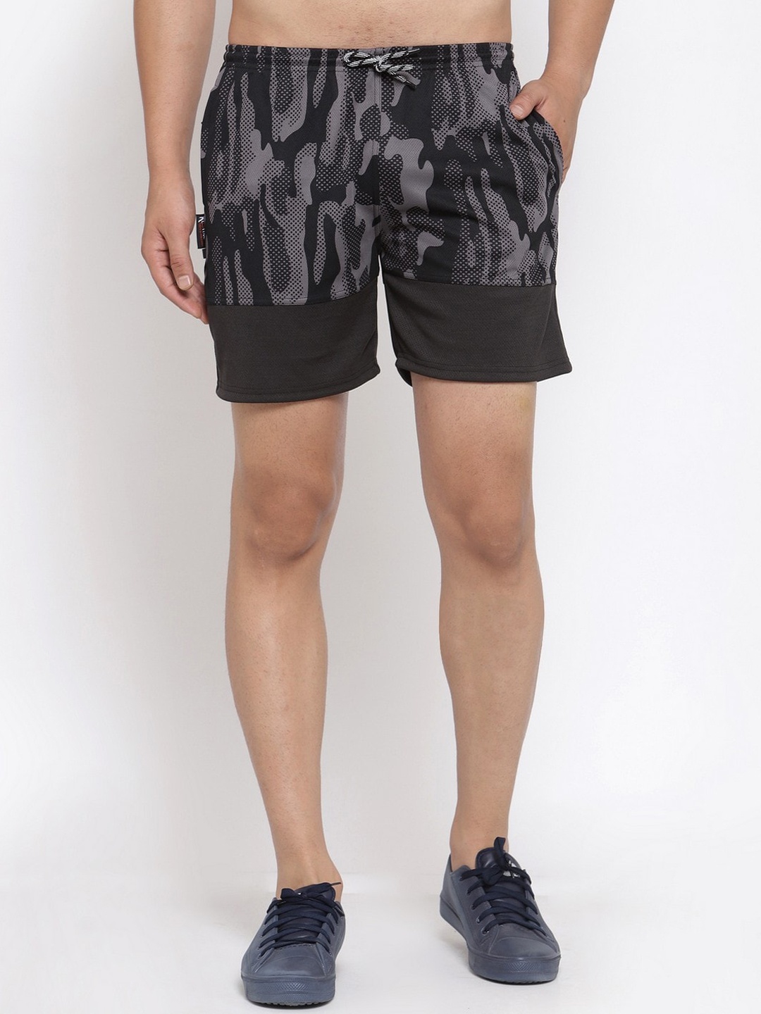 

KLOTTHE Men Black Printed Regular Shorts