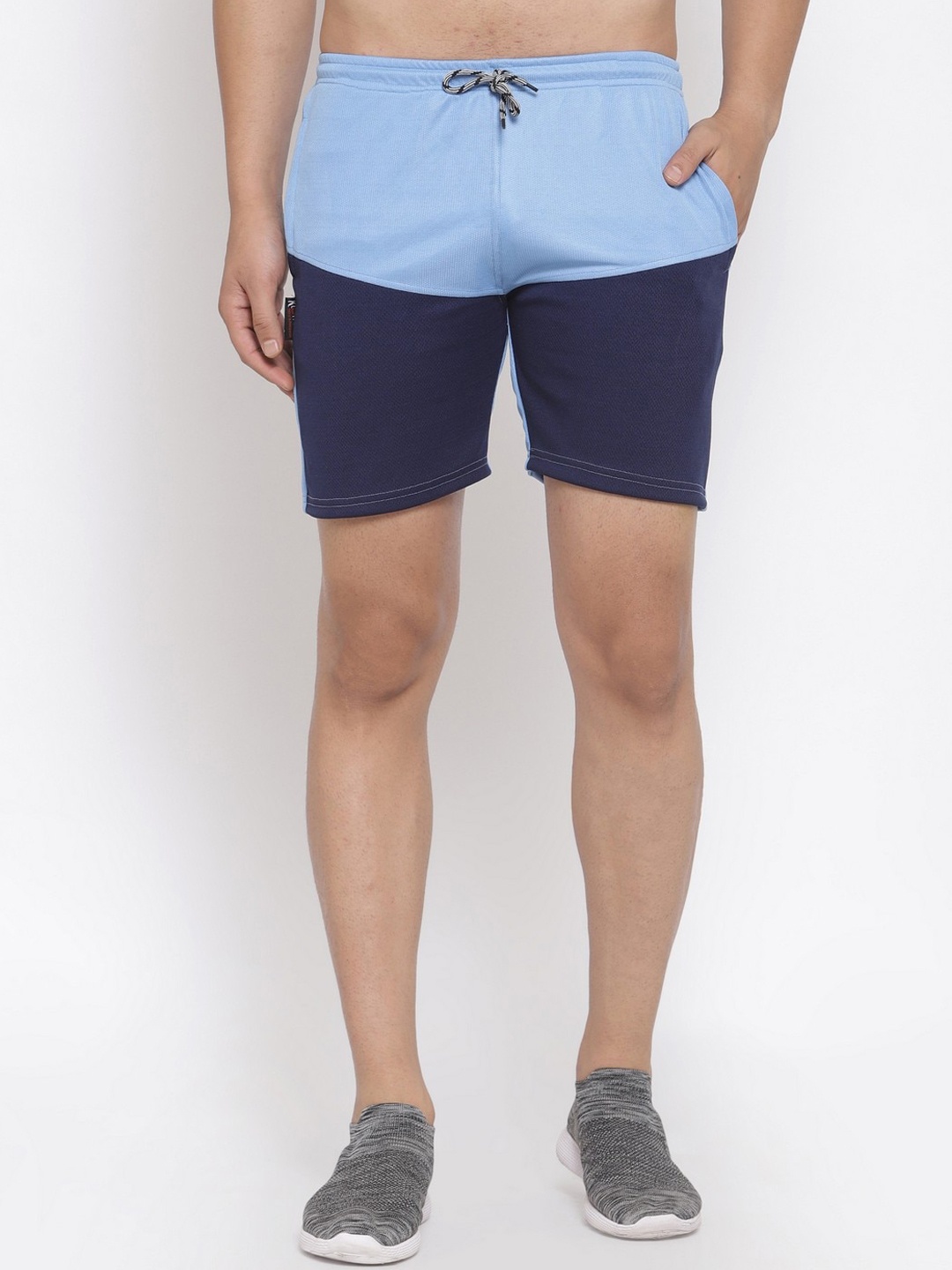 

KLOTTHE Men Blue Colourblocked Regular Shorts