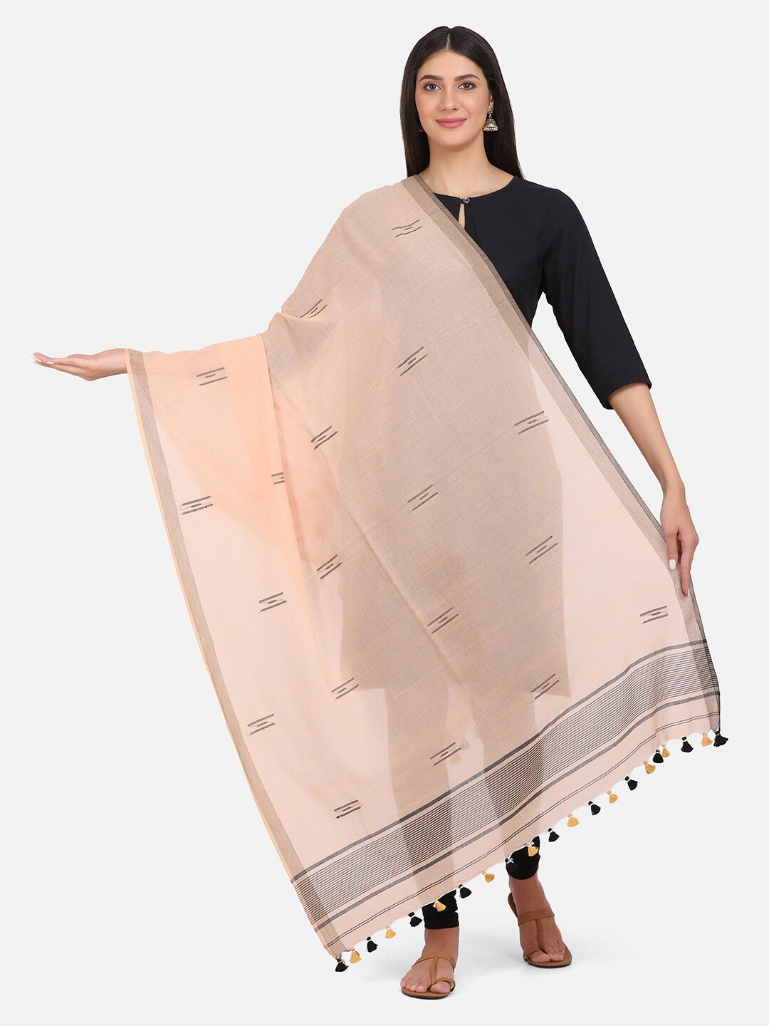 

THE WEAVE TRAVELLER Women Peach Woven Design