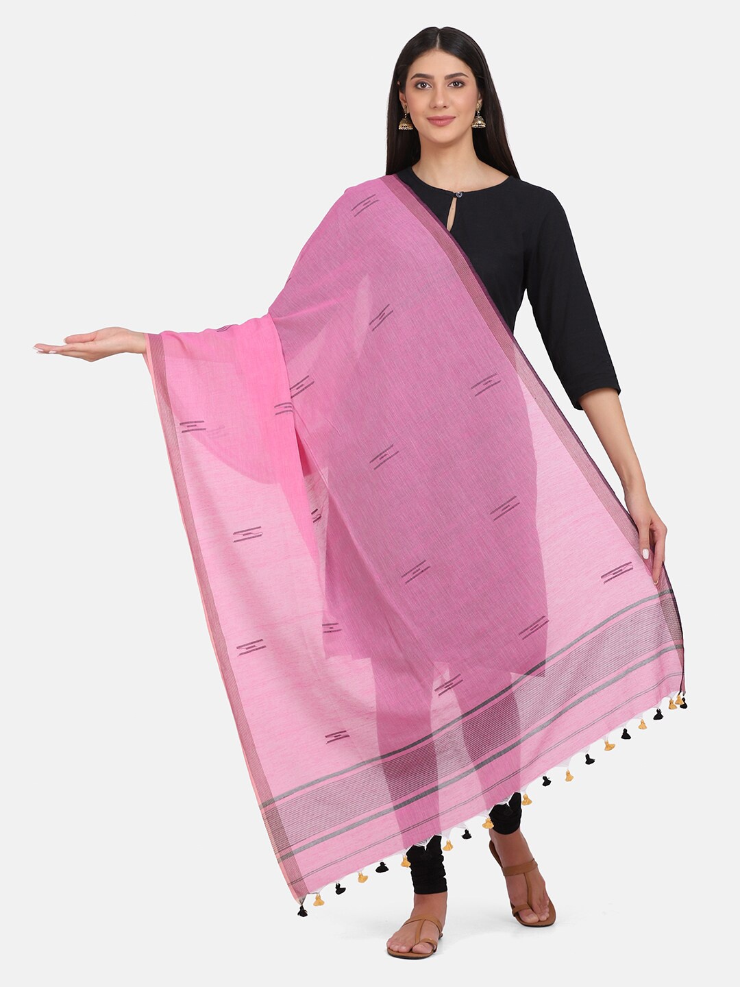 

THE WEAVE TRAVELLER Women Pink Woven Design