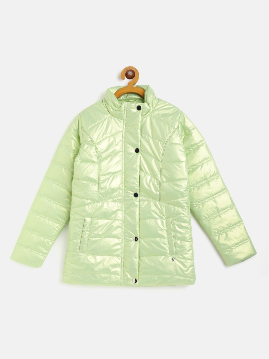 

Monte Carlo Girls Lime Green Solid Puffer Jacket