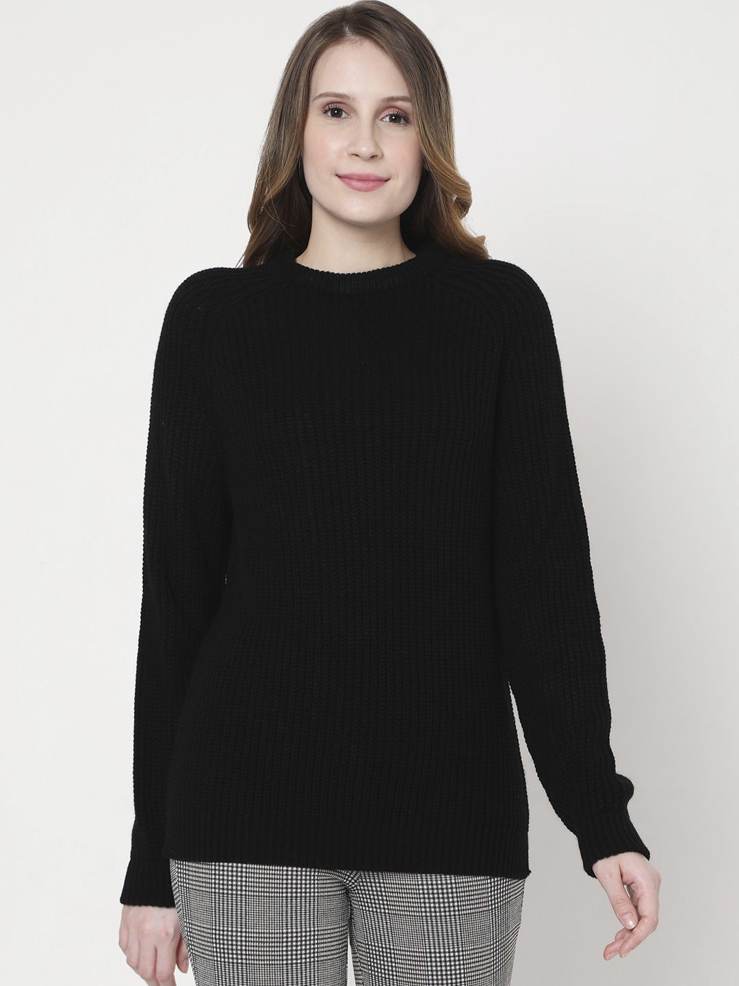 

Vero Moda Women Black Knitted Pullover