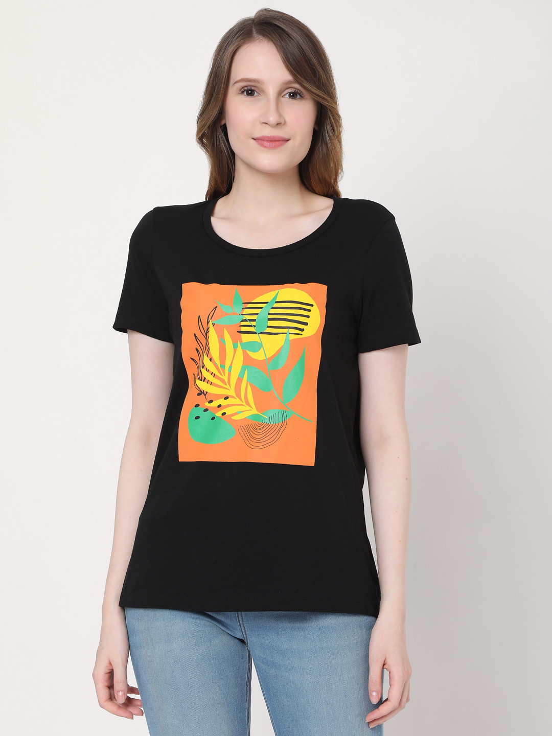 

Vero Moda Women Black Printed T-shirt