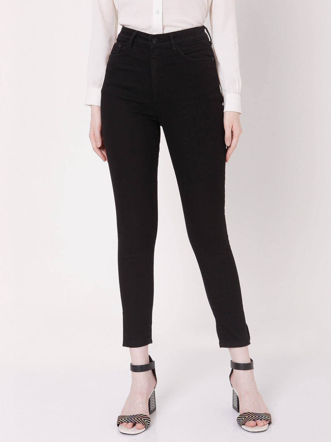

Vero Moda Women Black Skinny Fit High-Rise Stretchable Jeans