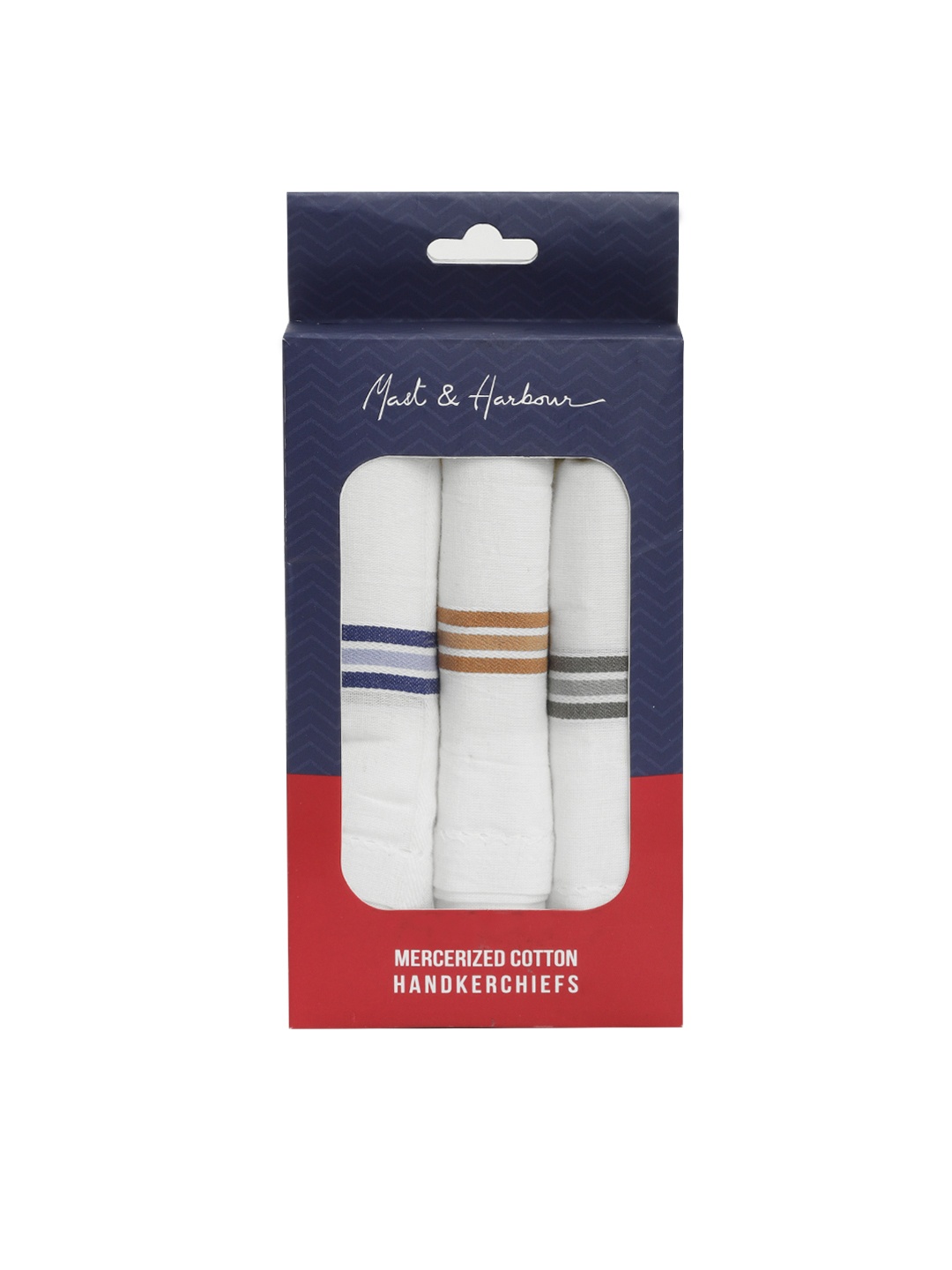 

Mast & Harbour Men Set of 3 White Solid Handkerchiefs