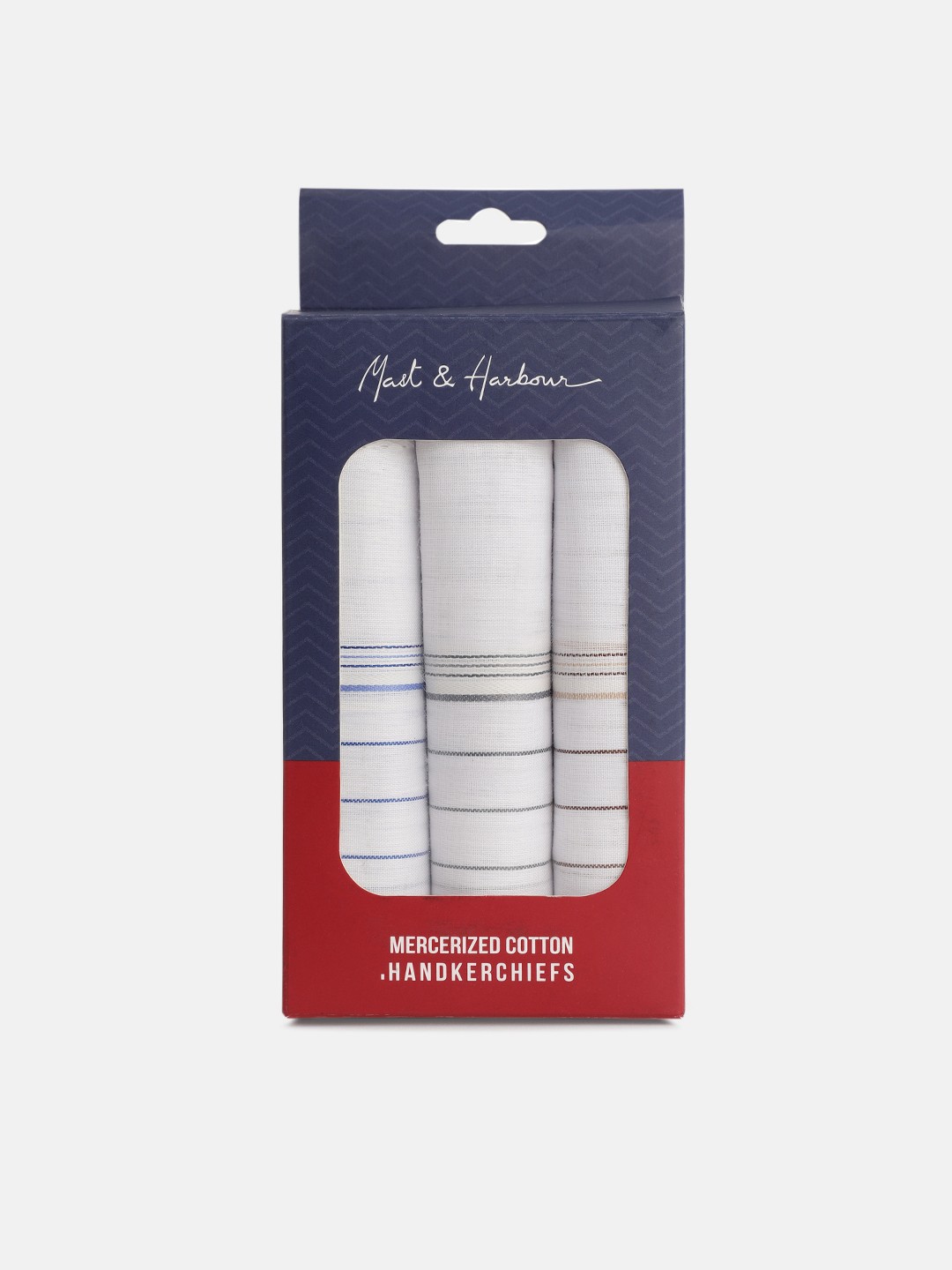 

Mast & Harbour Men Set of 3 White Mercerized Cotton Handkerchief