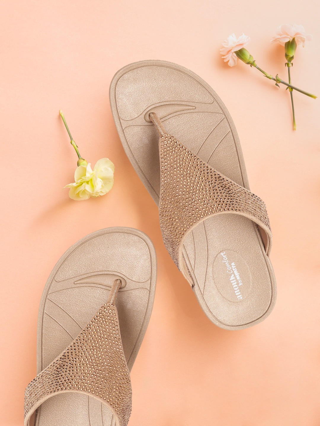 

Anouk Beige Embellished Comfort Sandals
