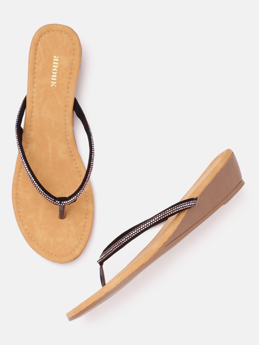 

Anouk Black Embellished Wedges
