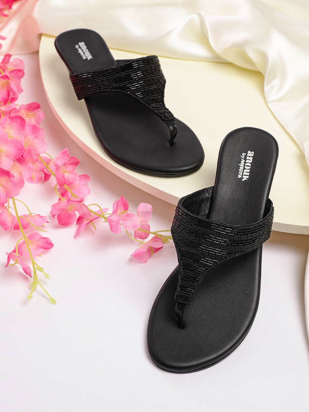 

Anouk Black Embellished Wedges