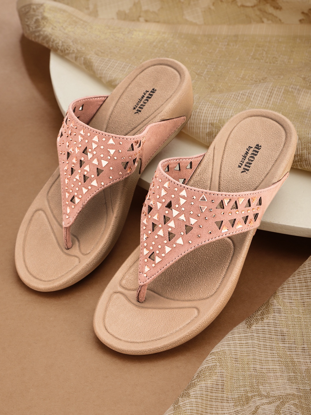 

Anouk Women Pink Embellished Wedges