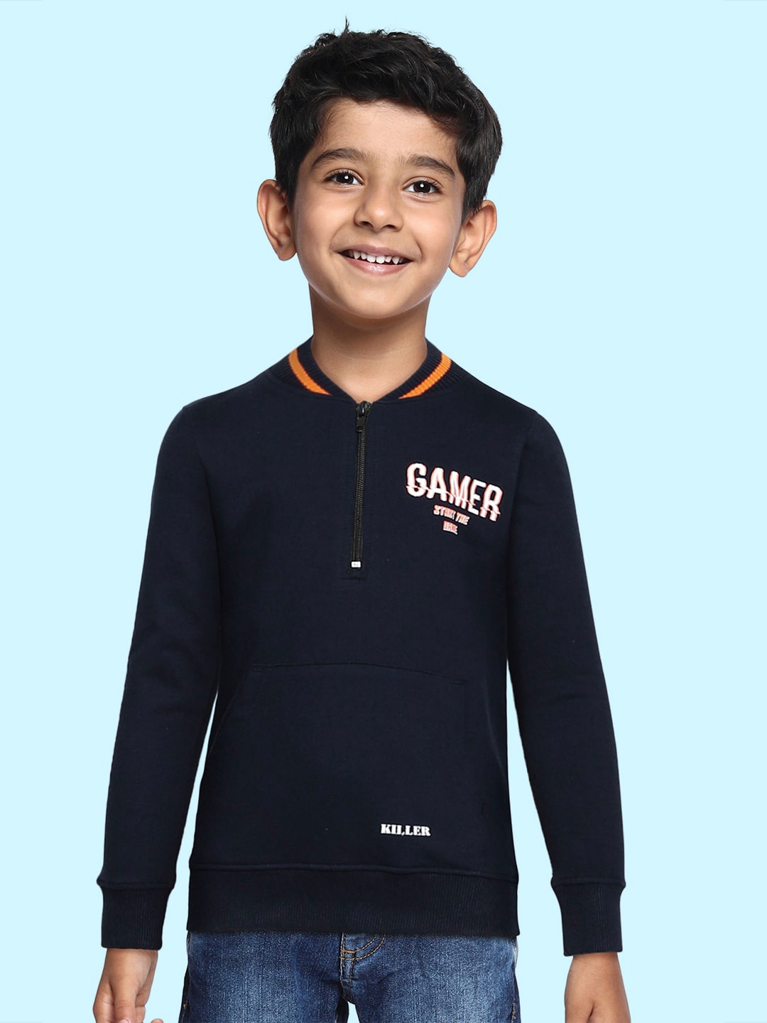 

Killer Boys Navy Blue Pure Cotton Sweatshirt