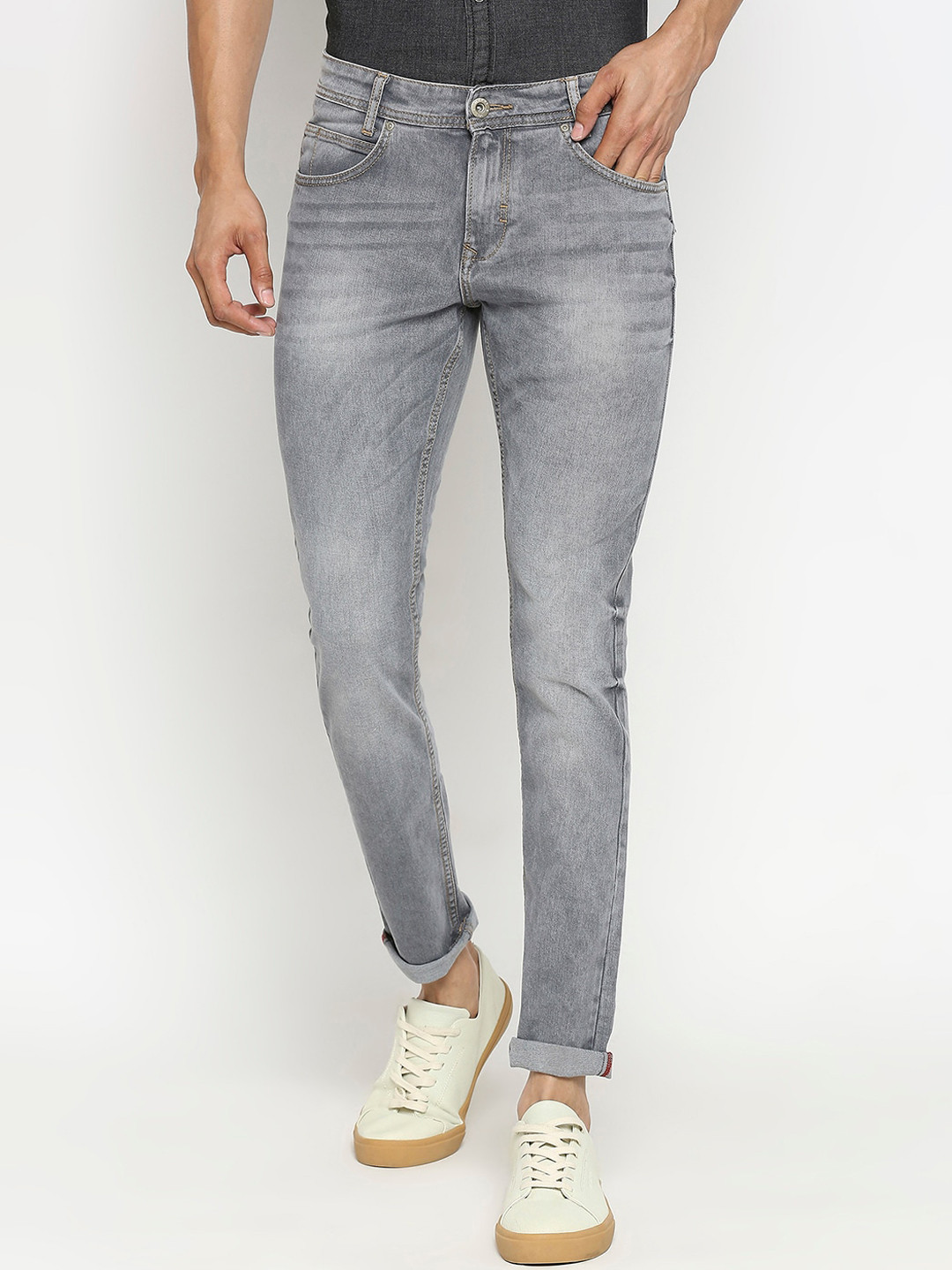 

Mufti Men Grey Skinny Fit Heavy Fade Stretchable Jeans