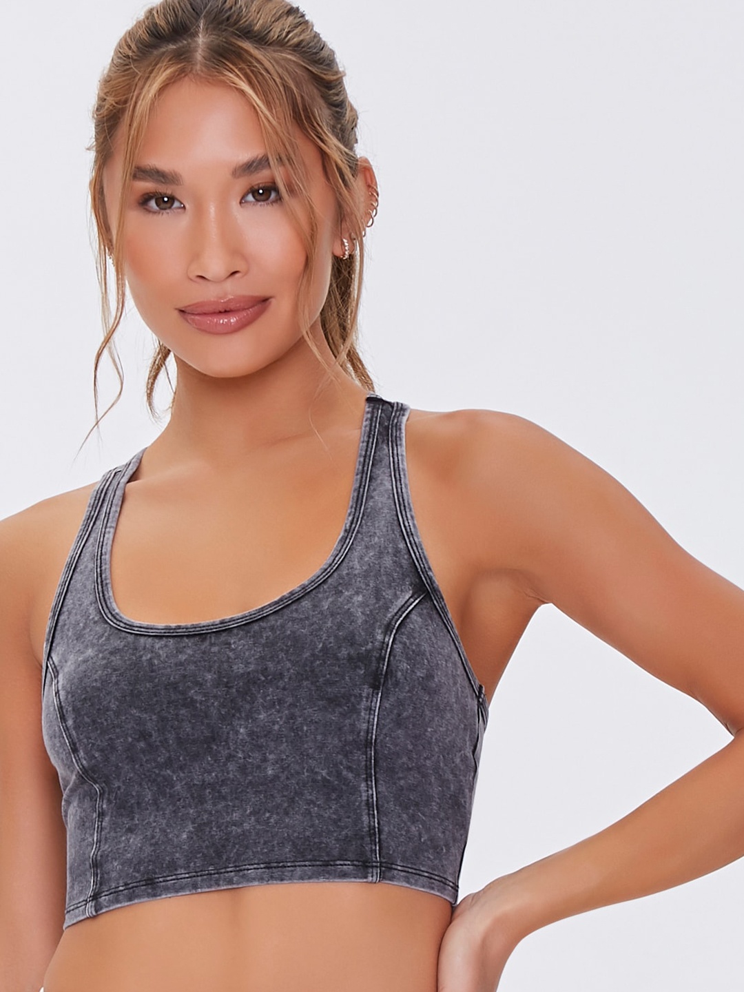 

FOREVER 21 Crop Top, Grey melange