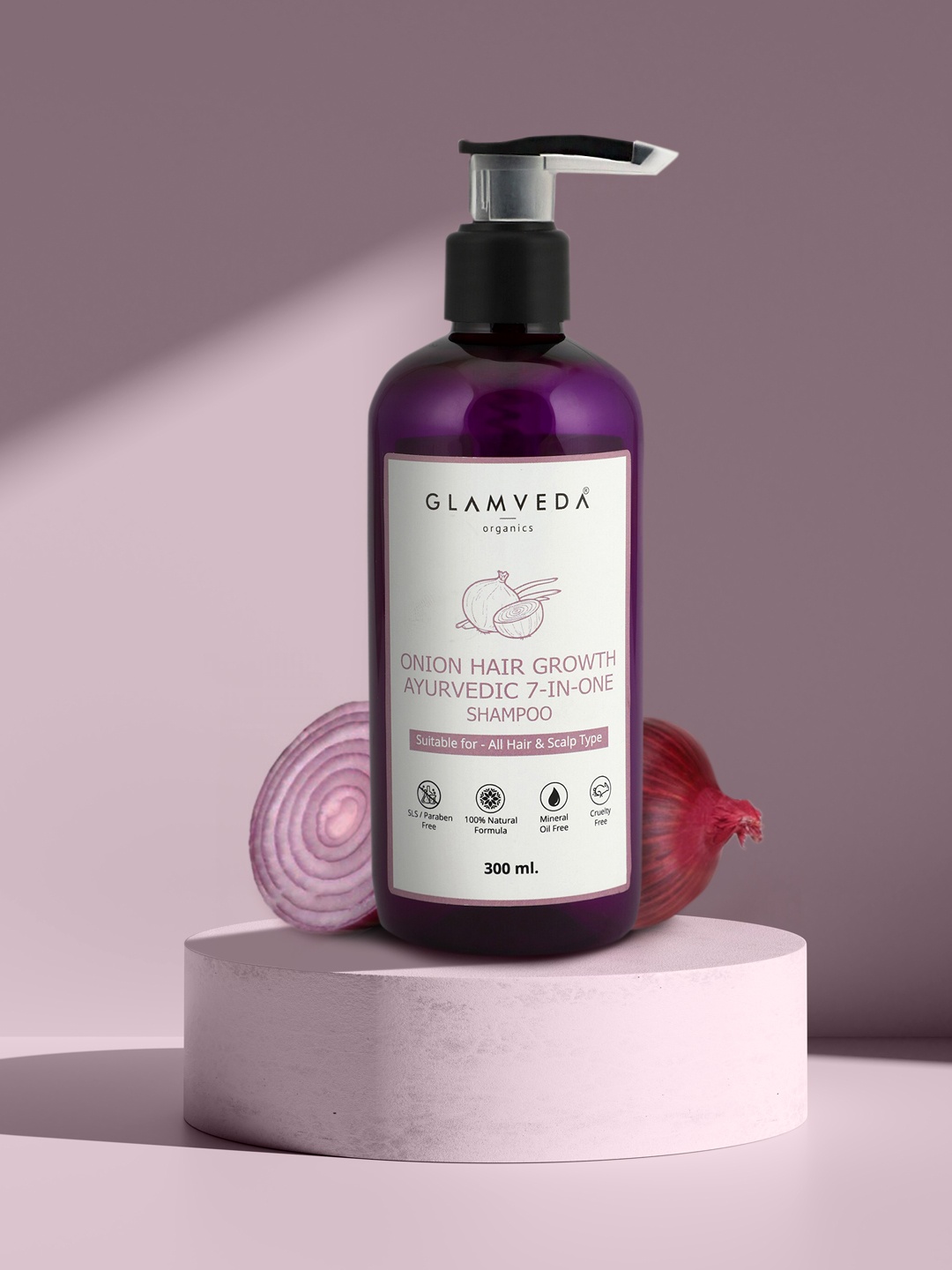 

Glamvedas Onion 7 In One Ayurvedic Hair Growth Shampoo 300 ml, Purple