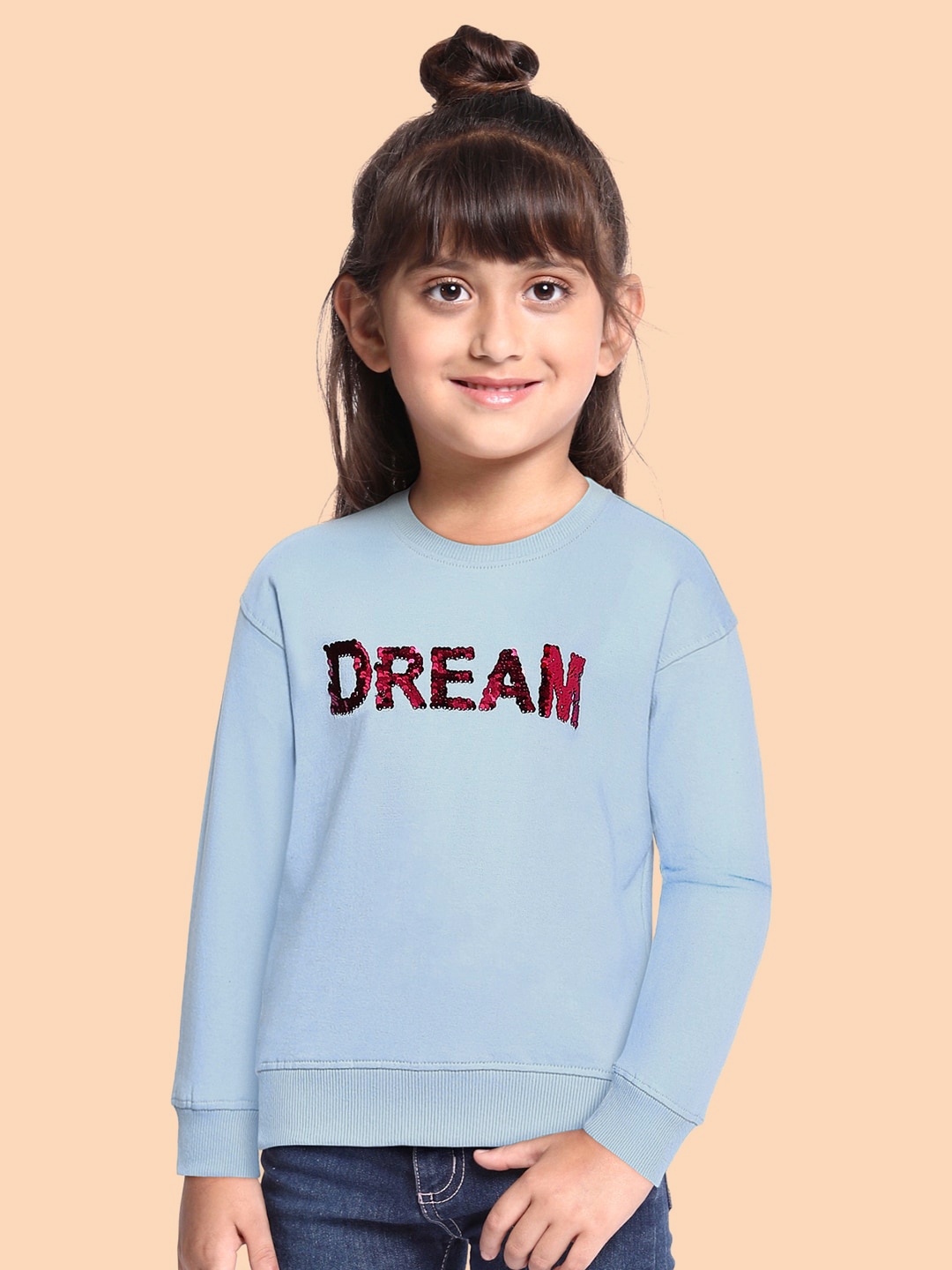 

Killer Girls Blue Typography Sequined Pure Cotton Sweatshirt