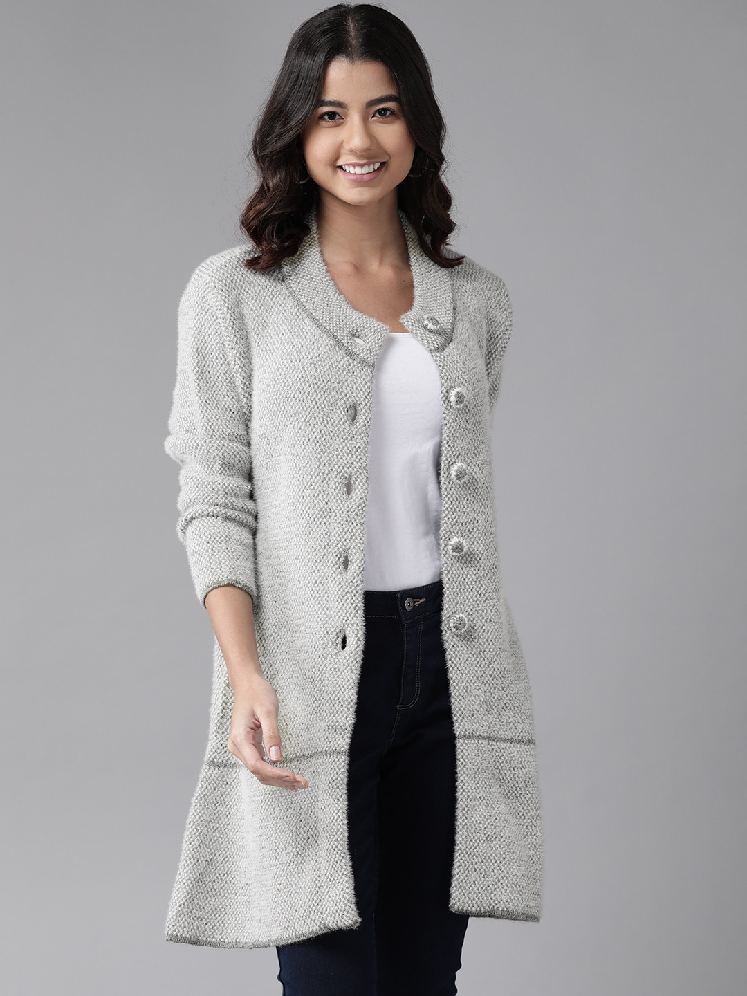 

Cayman Women Grey Longline Cardigan