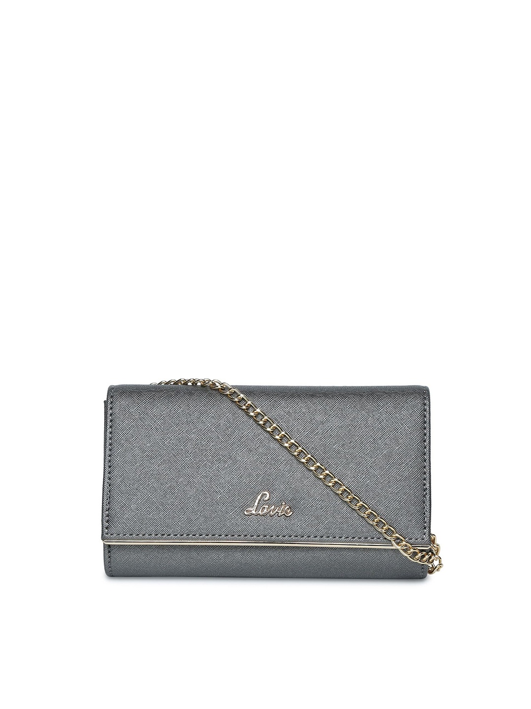 

Lavie Silver-Toned Textured Foldover Clutch