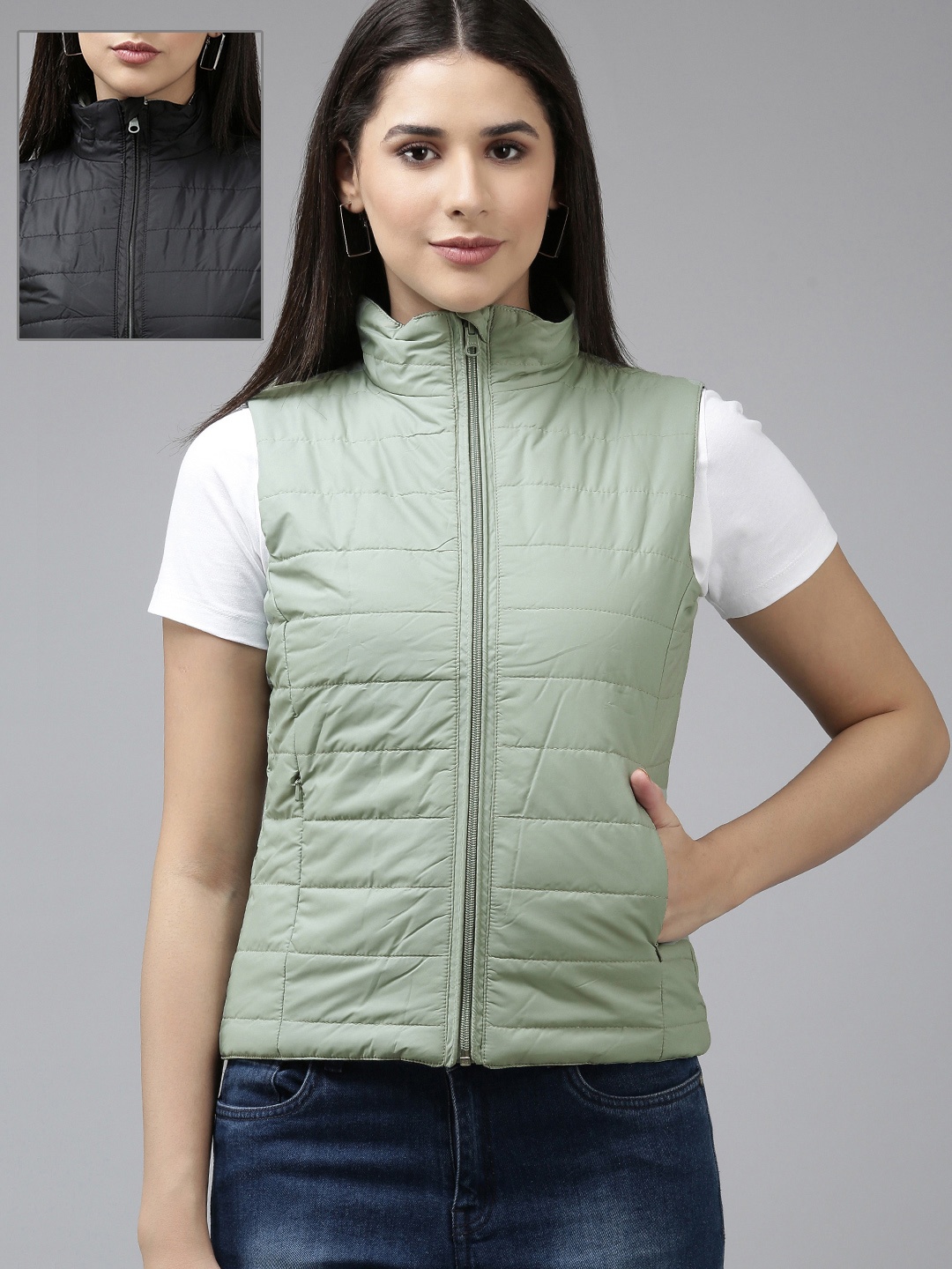 

Van Heusen Woman Lightweight Reversible Puffer Jacket, Black