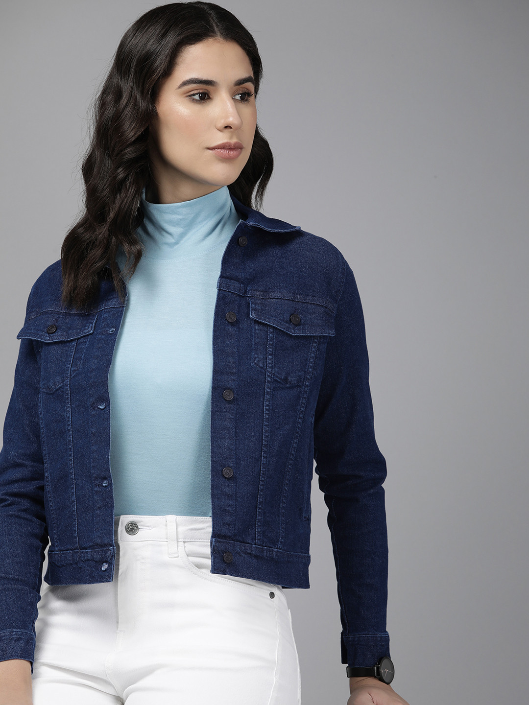 

Van Heusen Woman Women Denim Jacket, Navy blue