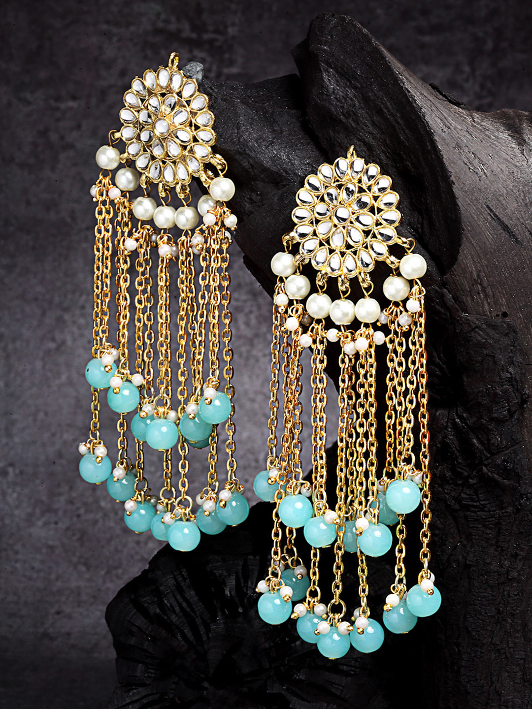 

KARATCART Blue Contemporary Drop Earrings