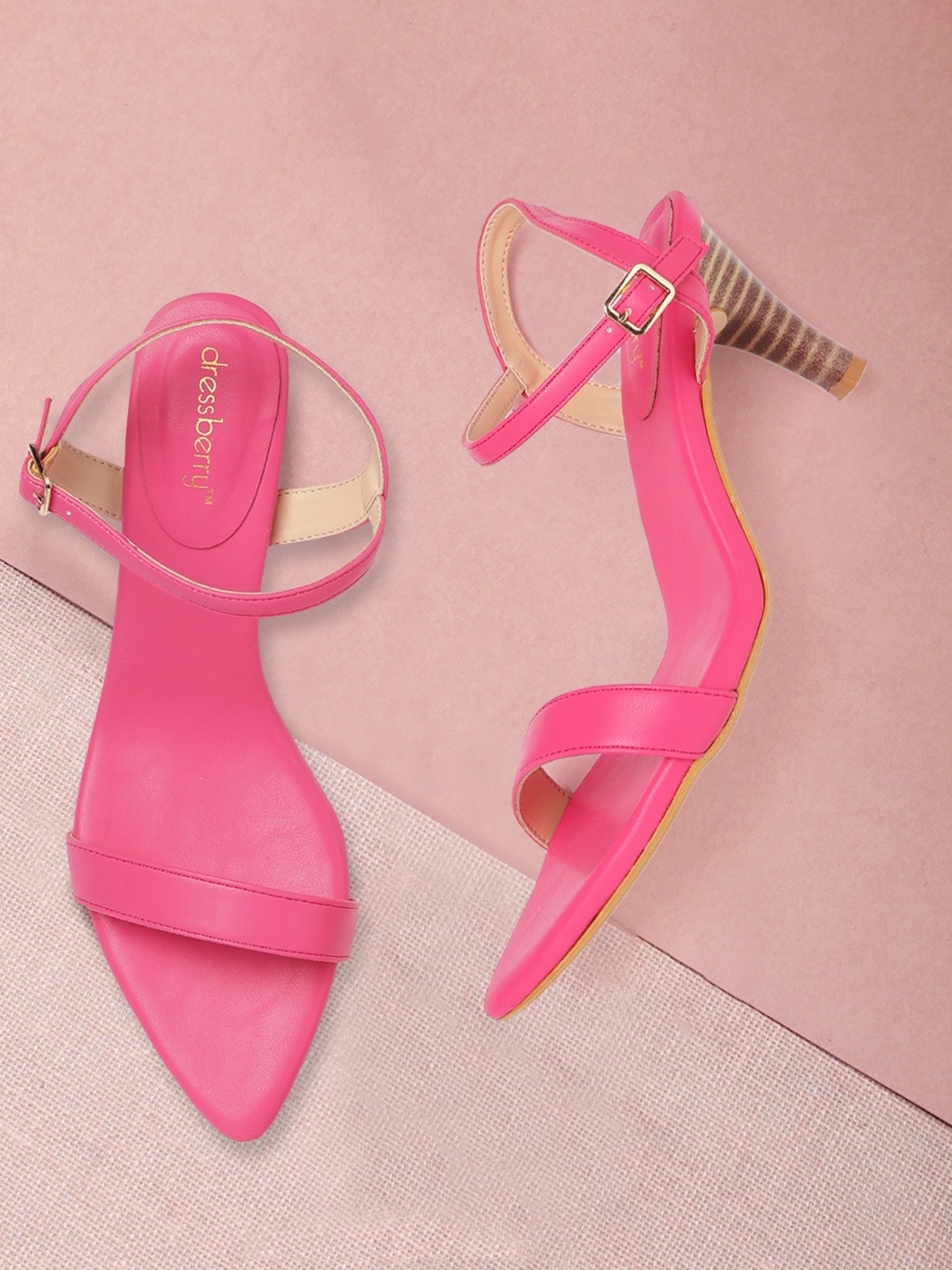

DressBerry Pink Solid Slim Heels
