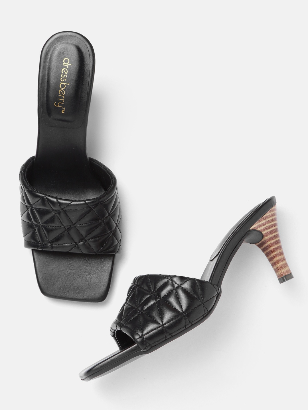 

DressBerry Women Black Quilted Heels