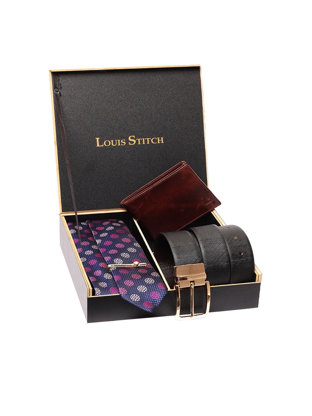 

LOUIS STITCH Men Purple & Black Accessory Gift Set