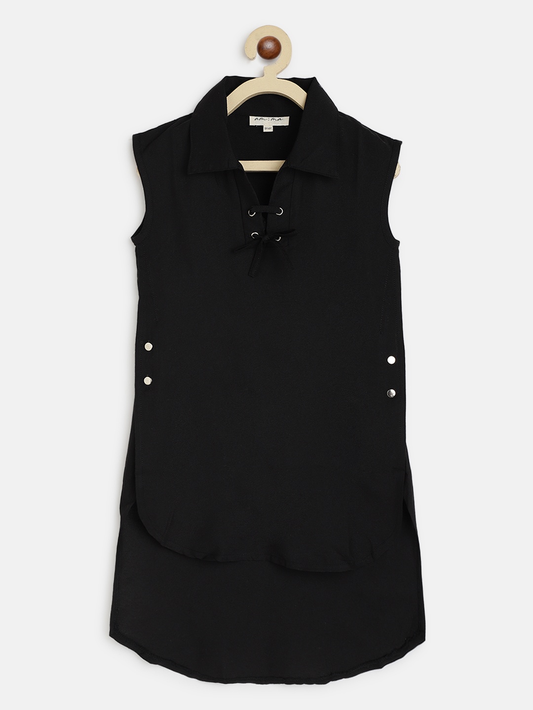 

am ma Girls Black Shirt Dress
