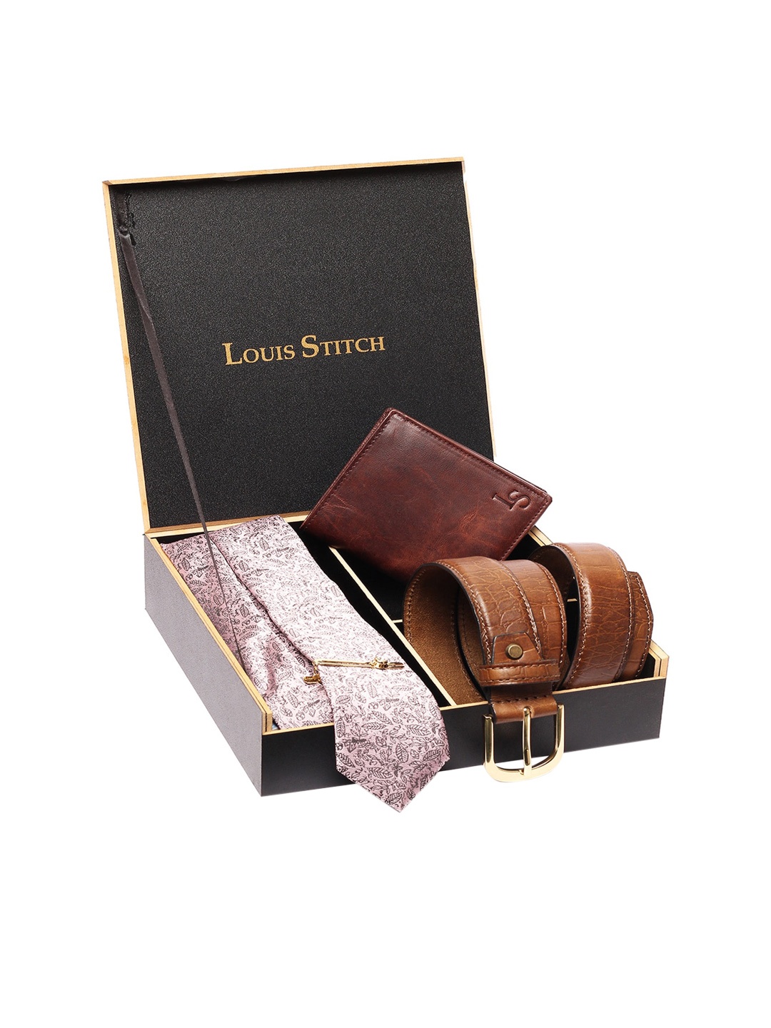 

LOUIS STITCH Men Pink & Brown Accessory Gift Set