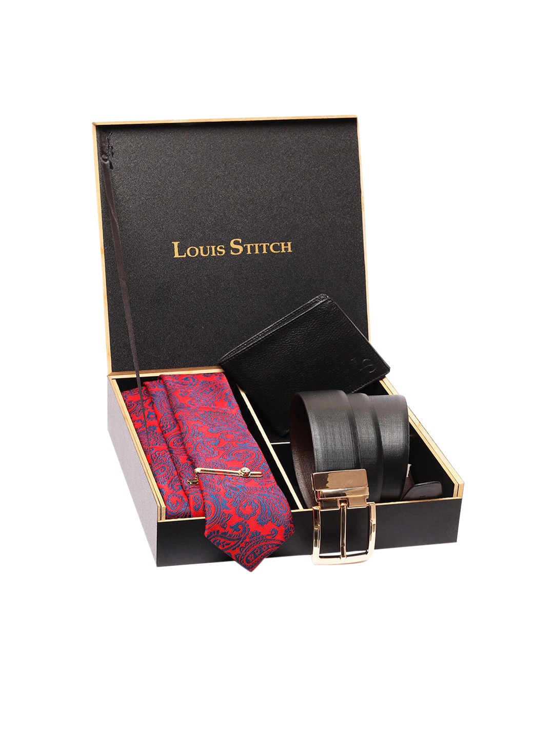 

LOUIS STITCH Men Red & Black Accessory Gift Set