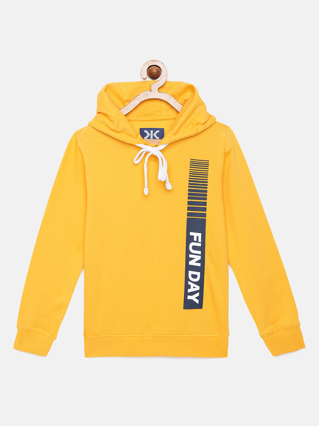 

Killer Boys Yellow Hooded Pure Cotton Sweatshirt