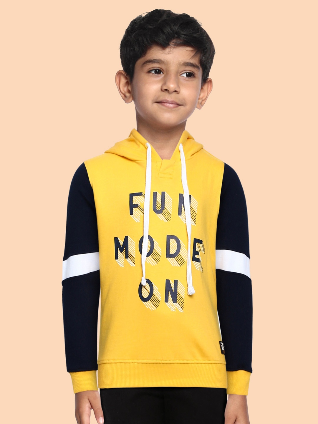 

Killer Boys Yellow Printed Hooded Pure Cotton Sweatshirt