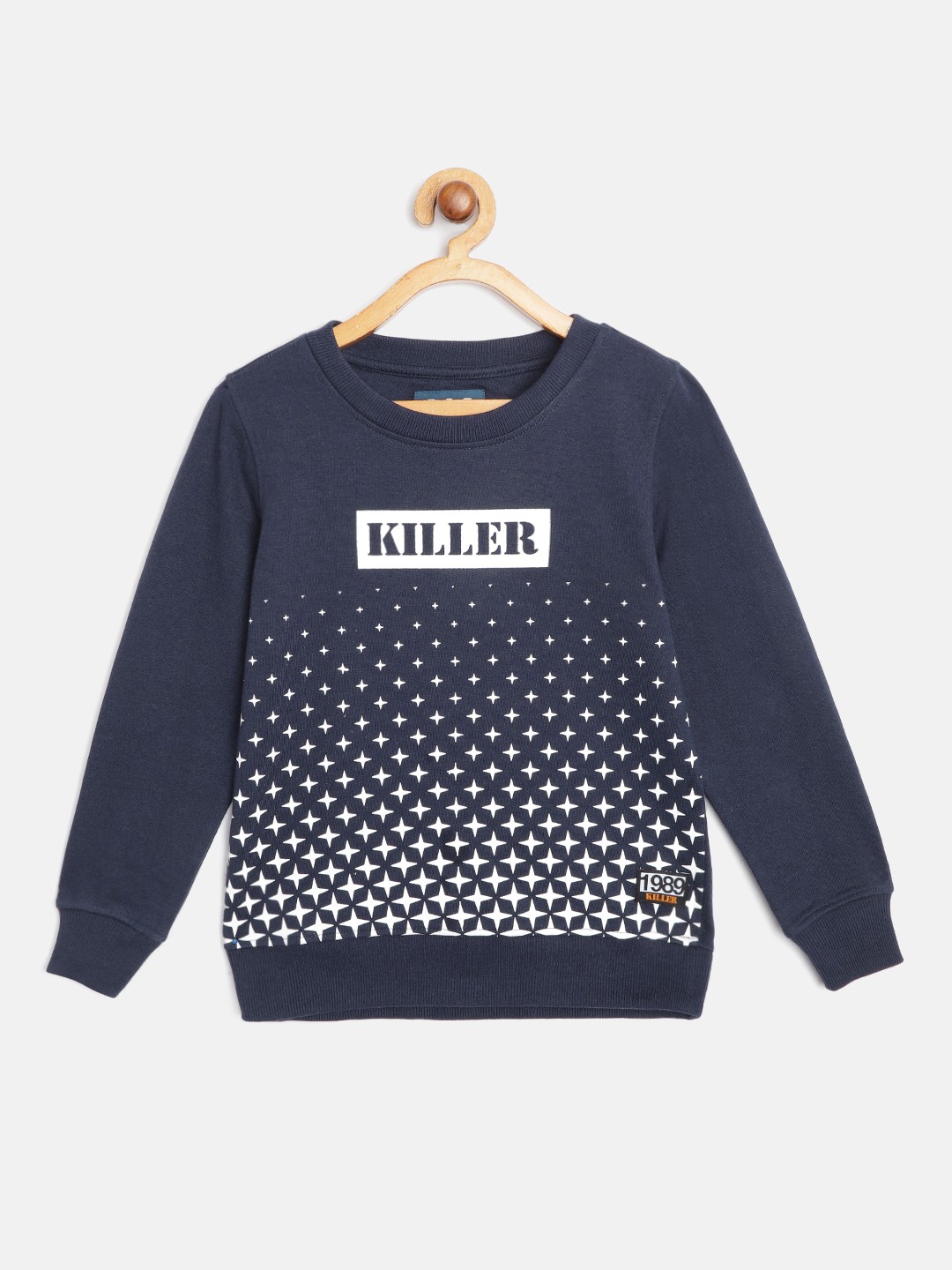 

Killer Boys Navy & White Star & Brand Logo Print Sweatshirt, Navy blue