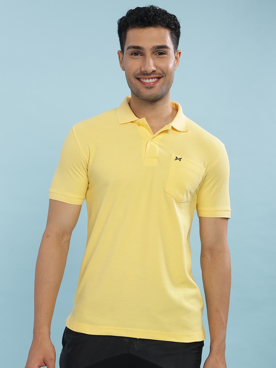 

Force NXT Men Solid Polo Collar Super Combed Cotton T-shirt, Yellow