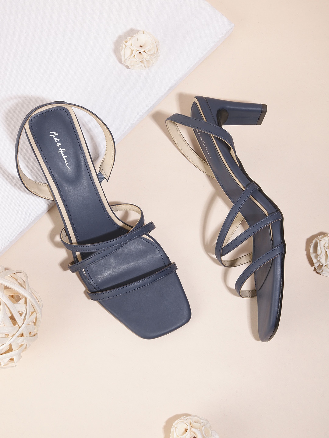 

Mast & Harbour Navy Blue Solid Block Heels