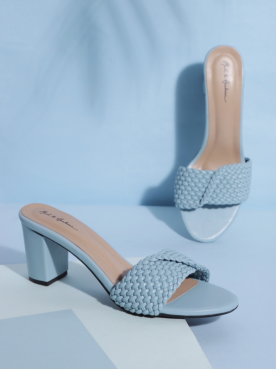 

Mast & Harbour Women Blue Braided Block Heels
