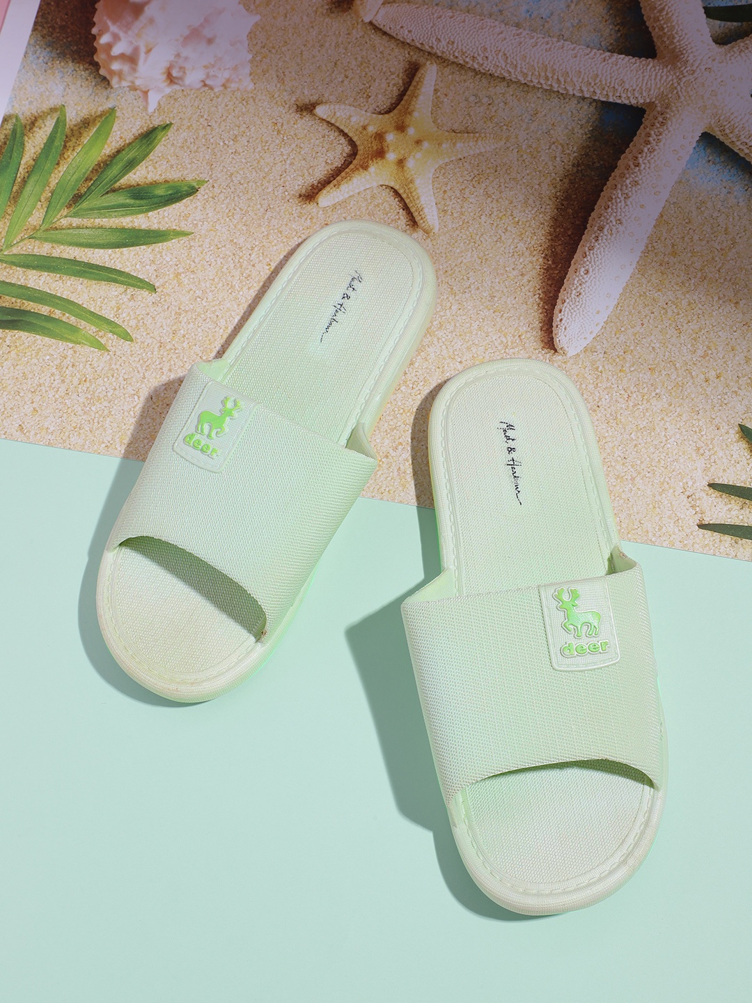 

Mast & Harbour Women Green Printed Sliders