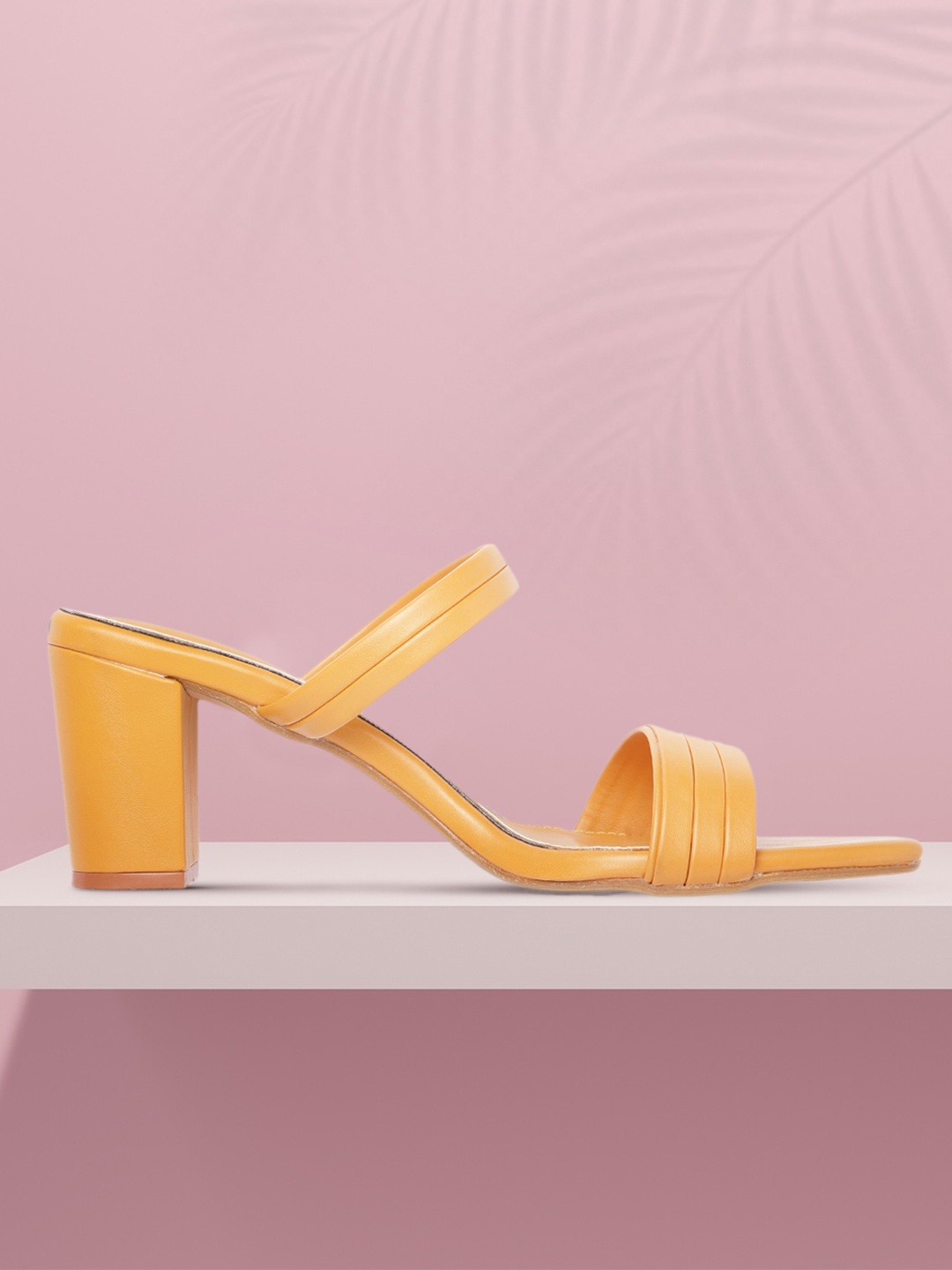 

Mast & Harbour Women Mustard Yellow Solid Block Heels