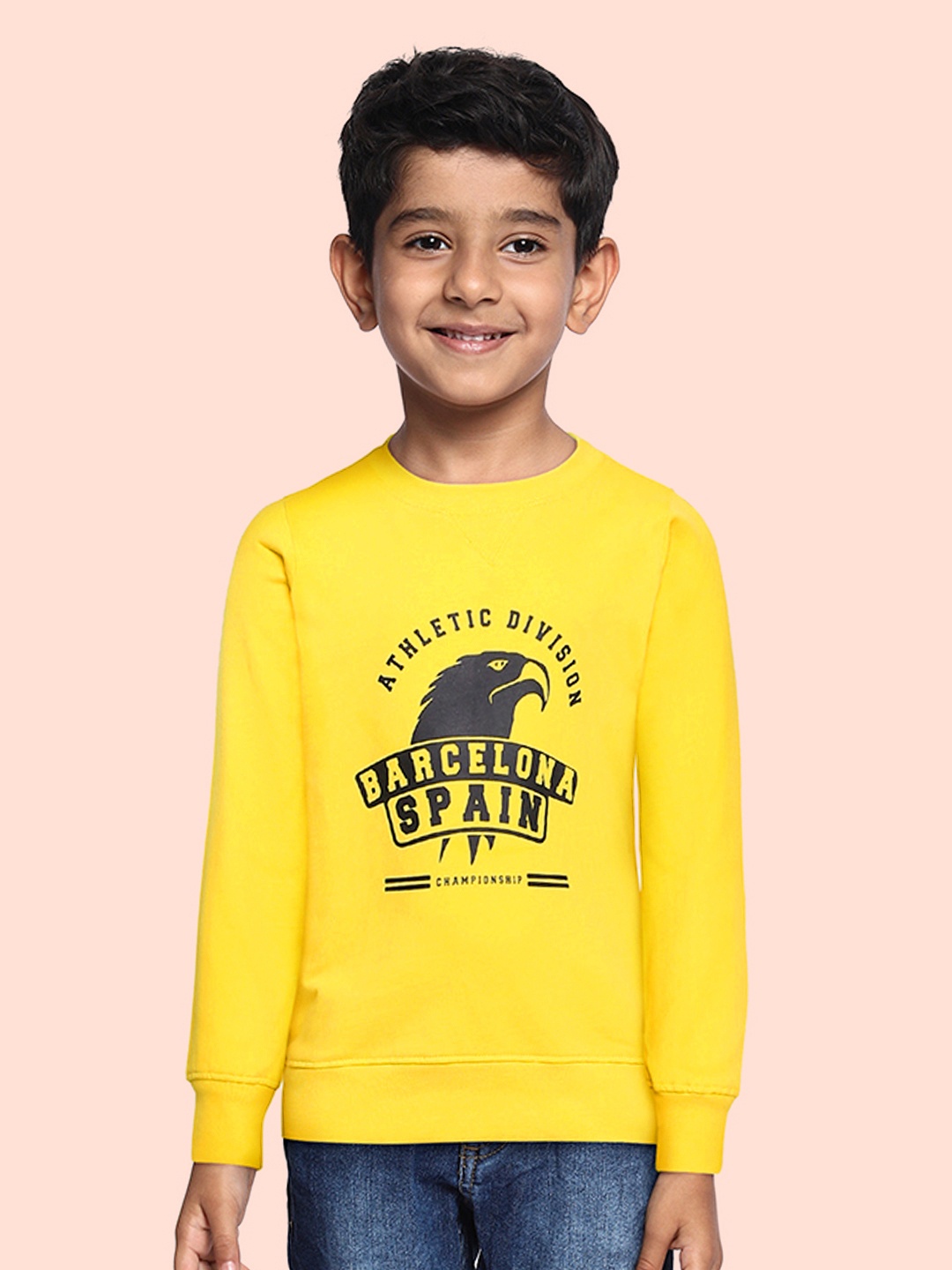 

Miss & Chief Boys Yellow Pure Cotton Printed Sweatshirt