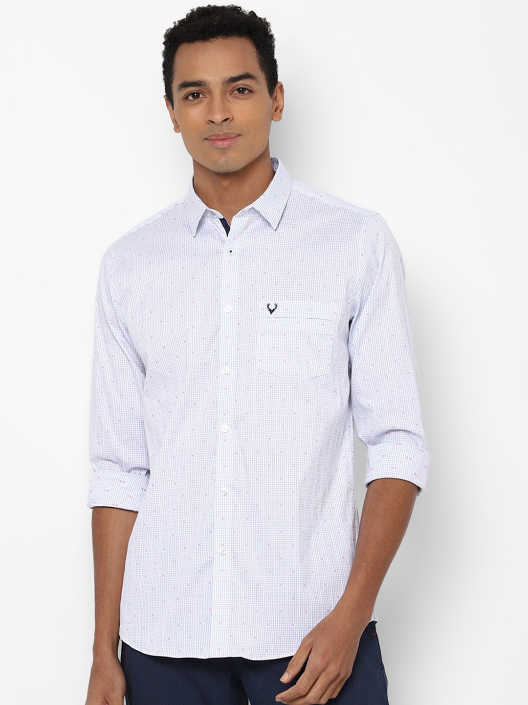 

Allen Solly Men White Slim Fit Opaque Printed Casual Shirt