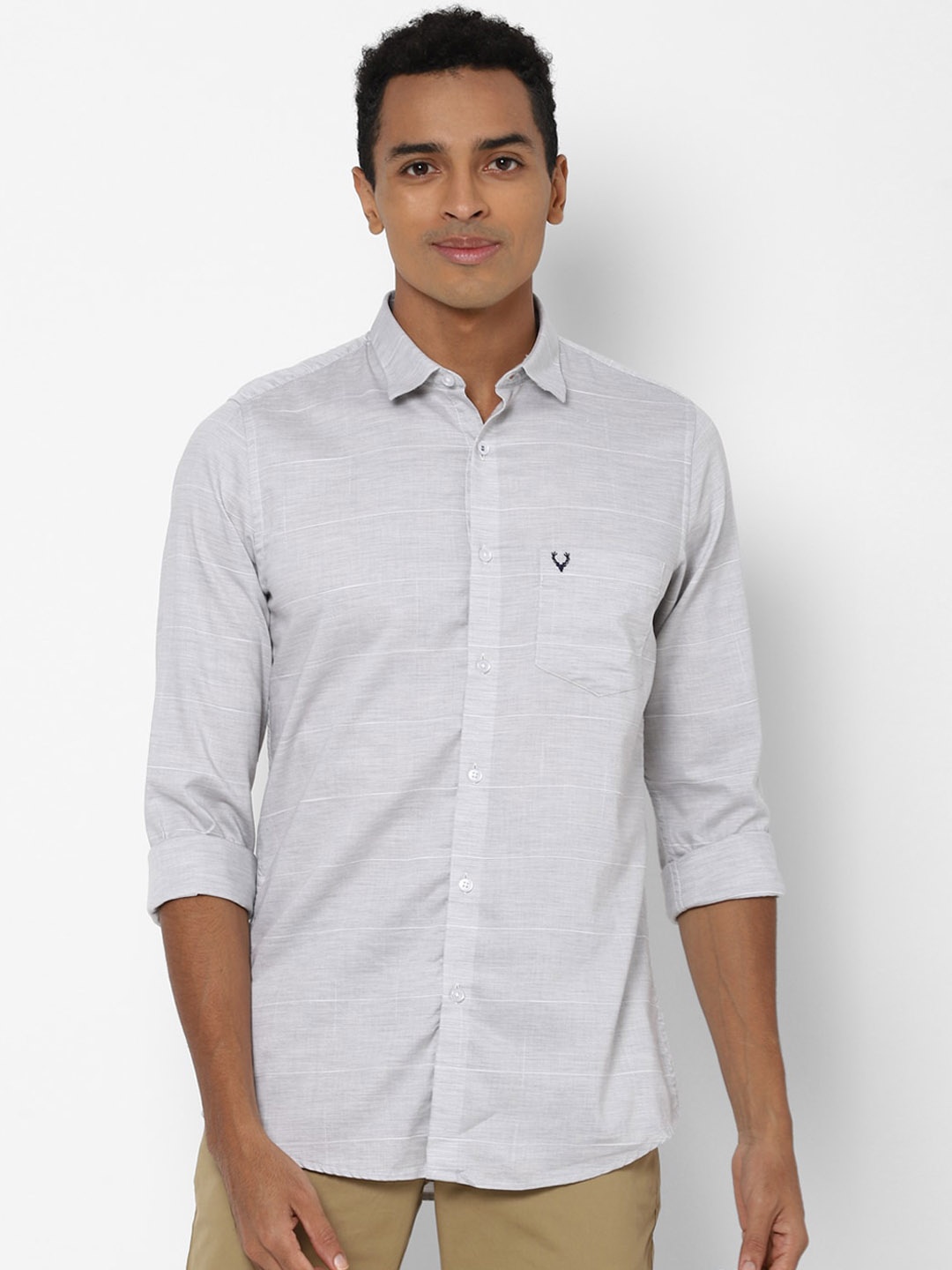 

Allen Solly Men Grey Slim Fit Opaque Casual Shirt