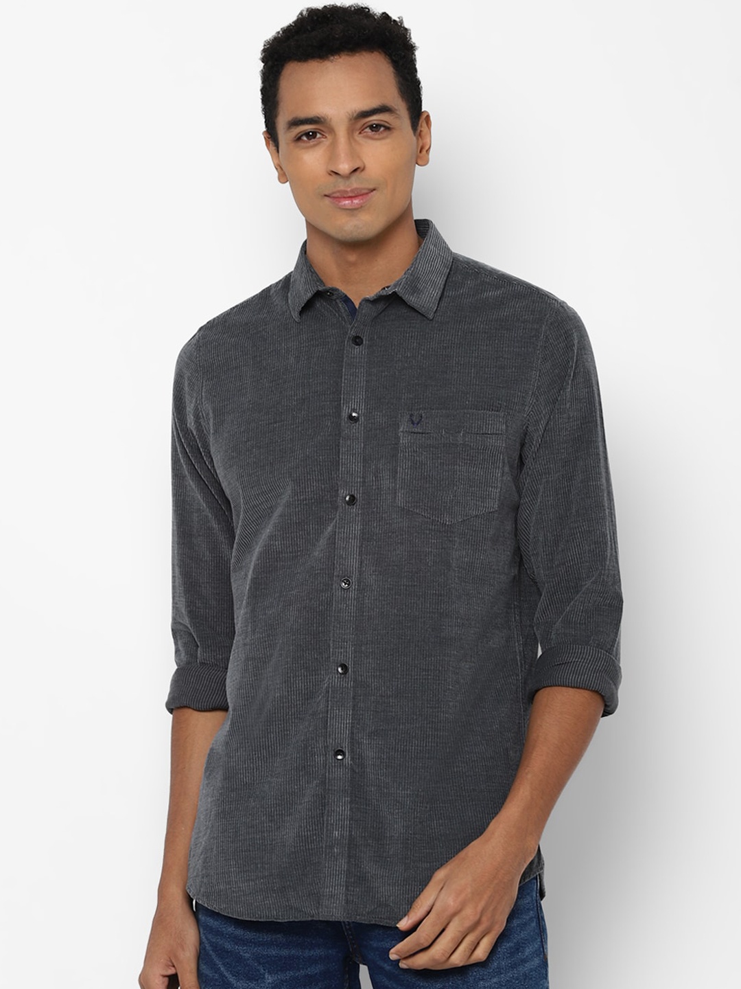 

Allen Solly Men Grey Slim Fit Opaque Casual Shirt
