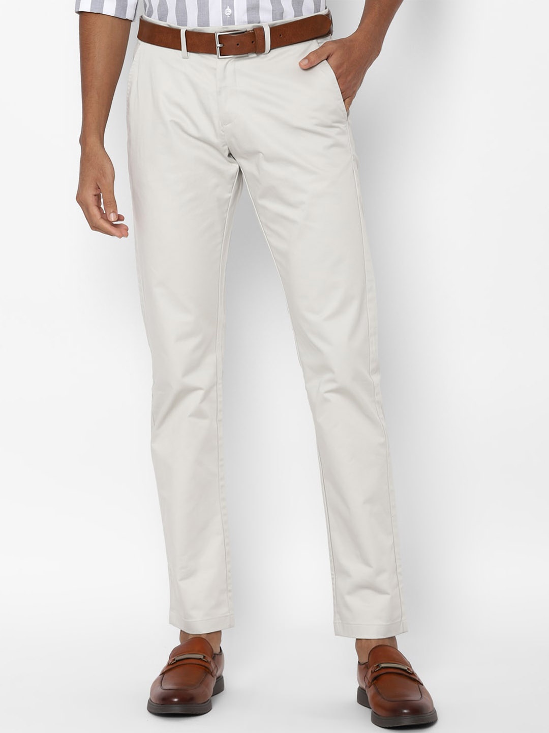 

Allen Solly Men Grey Slim Fit Chinos Trousers