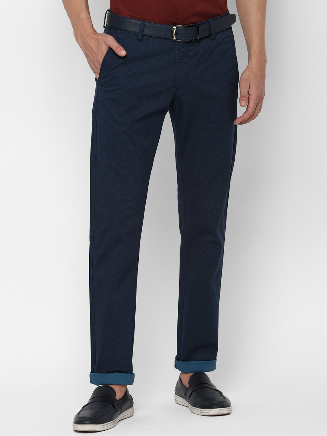 

Allen Solly Men Navy Blue Slim Fit Trousers