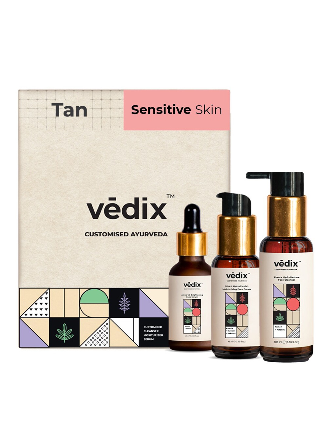 

Vedix Customized Tan Protect Skin Regimen For Sensitive Skin 400 g, Transparent