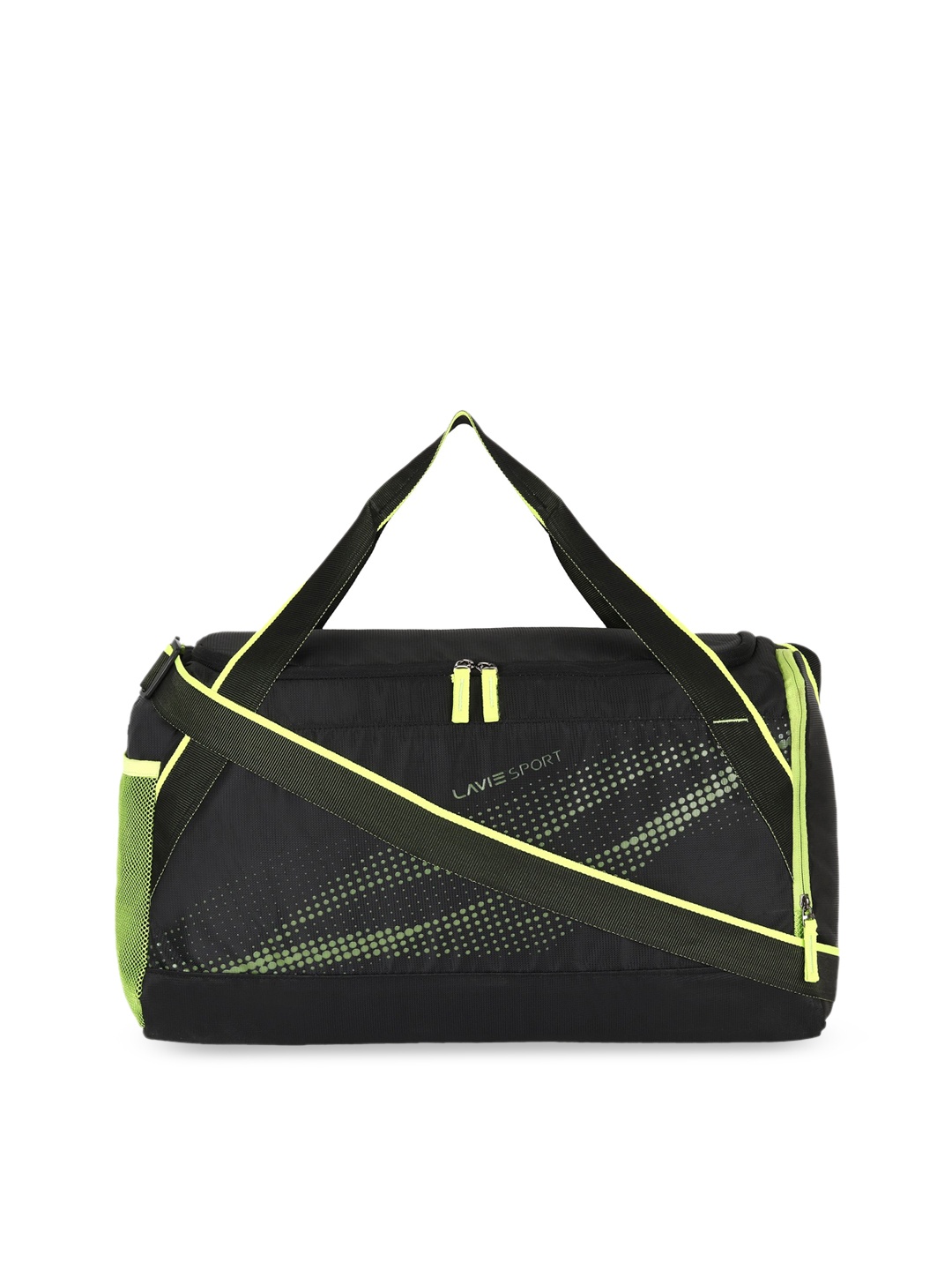 

Lavie Black & Yellow Printed Duffel Bag